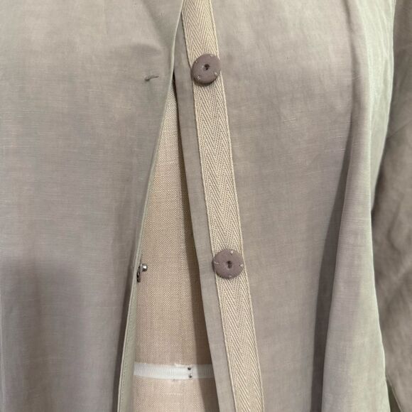Eileen Fisher Tan Trench Coat Minimalist Oversized Design - Picture 2 of 11